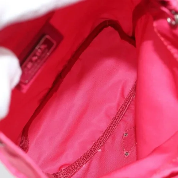 PRADA Pouch Nylon Pink Gold Auth BA7028